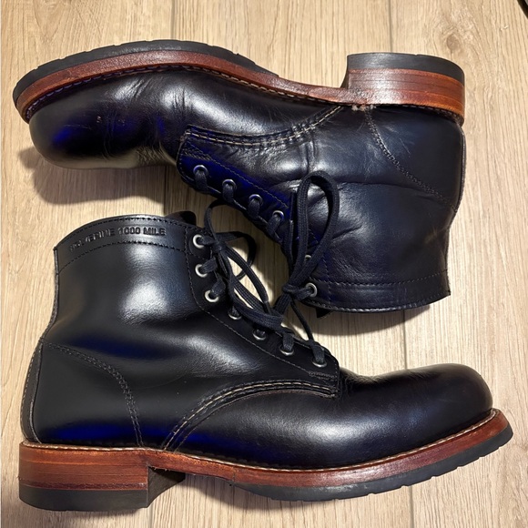 Wolverine 1000 Mile Men's Black Leather Boots size 9 - Picture 2 of 11